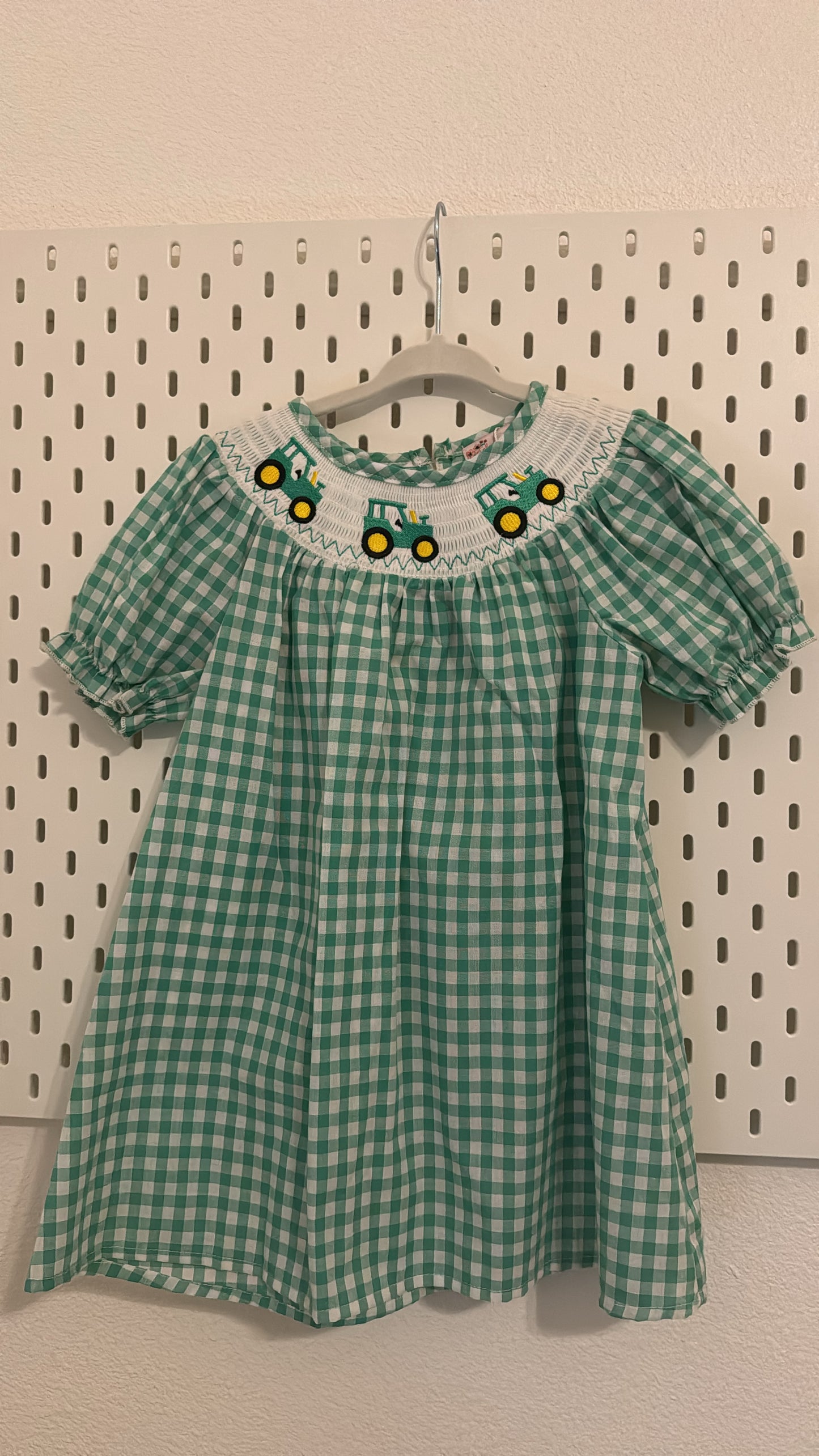 TRACTOR SMOCKED DRESS